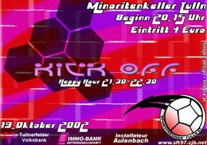 flyer for the sft97.at kickoff party - 2002